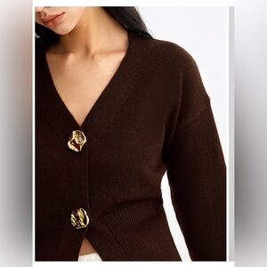 Commense Chocolate Brown Women's Cardigan